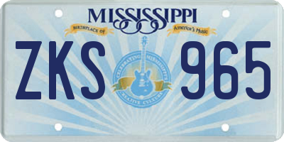 MS license plate ZKS965