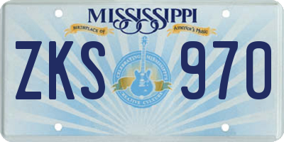 MS license plate ZKS970
