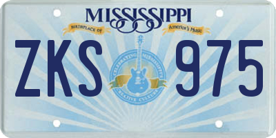 MS license plate ZKS975
