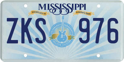 MS license plate ZKS976