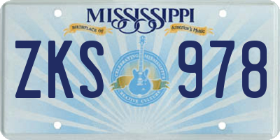 MS license plate ZKS978
