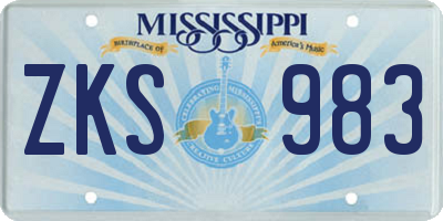MS license plate ZKS983