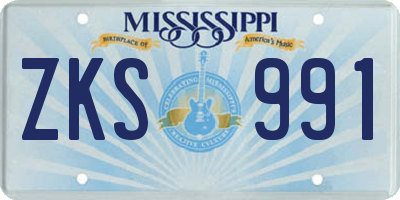 MS license plate ZKS991