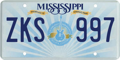 MS license plate ZKS997