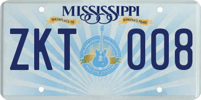 MS license plate ZKT008