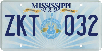 MS license plate ZKT032