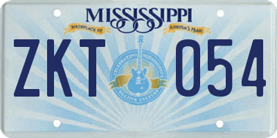 MS license plate ZKT054