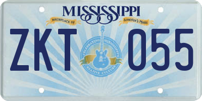 MS license plate ZKT055