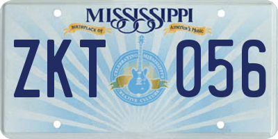 MS license plate ZKT056