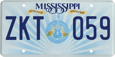 MS license plate ZKT059