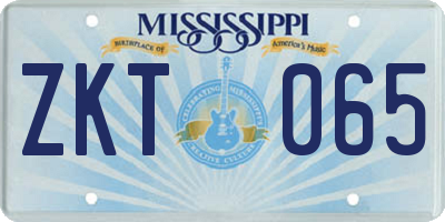 MS license plate ZKT065