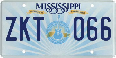 MS license plate ZKT066