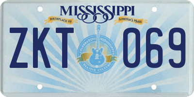 MS license plate ZKT069