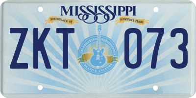 MS license plate ZKT073