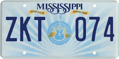 MS license plate ZKT074