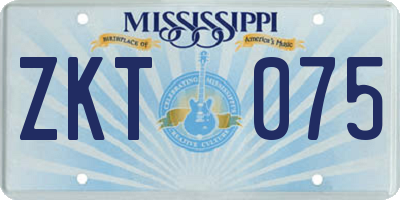 MS license plate ZKT075