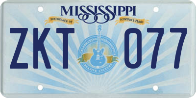 MS license plate ZKT077