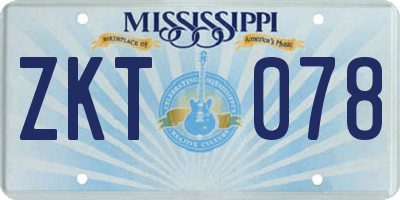 MS license plate ZKT078