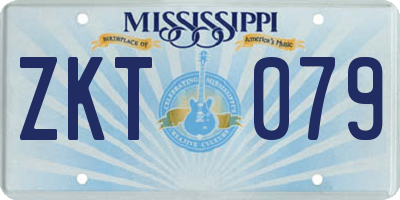MS license plate ZKT079