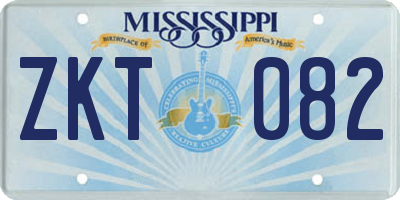 MS license plate ZKT082