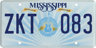 MS license plate ZKT083