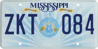 MS license plate ZKT084