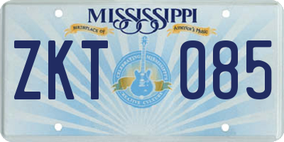 MS license plate ZKT085