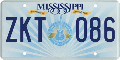 MS license plate ZKT086