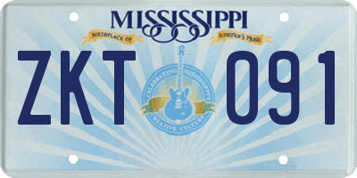 MS license plate ZKT091