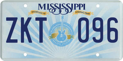 MS license plate ZKT096