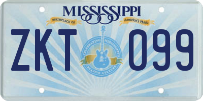 MS license plate ZKT099
