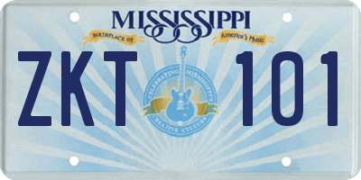 MS license plate ZKT101