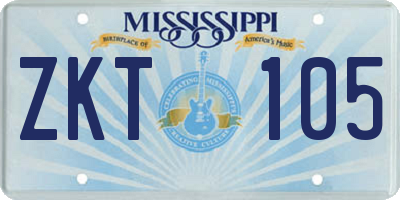 MS license plate ZKT105