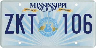MS license plate ZKT106