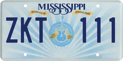 MS license plate ZKT111