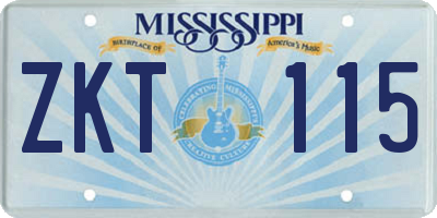 MS license plate ZKT115