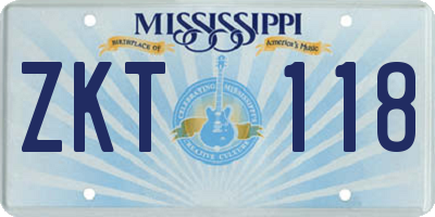 MS license plate ZKT118