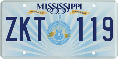 MS license plate ZKT119