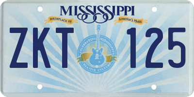 MS license plate ZKT125