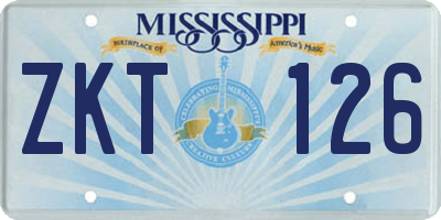 MS license plate ZKT126