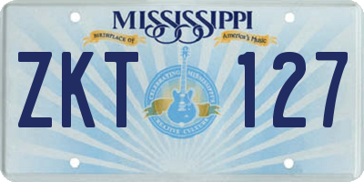 MS license plate ZKT127
