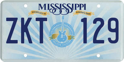MS license plate ZKT129