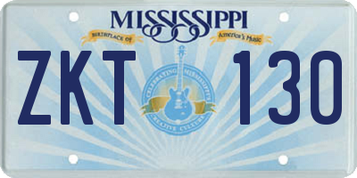 MS license plate ZKT130