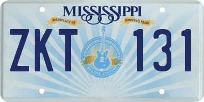 MS license plate ZKT131