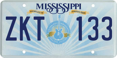 MS license plate ZKT133
