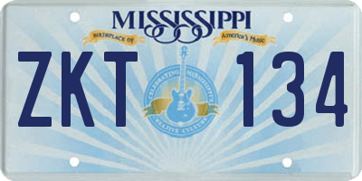 MS license plate ZKT134