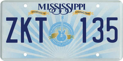 MS license plate ZKT135