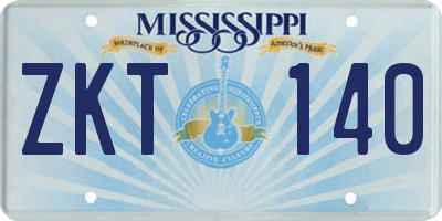 MS license plate ZKT140