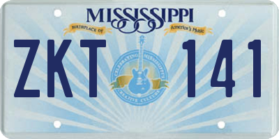 MS license plate ZKT141