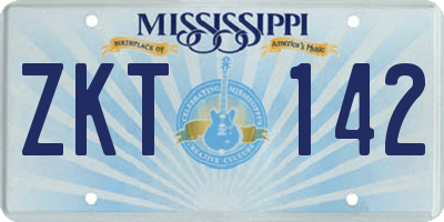 MS license plate ZKT142